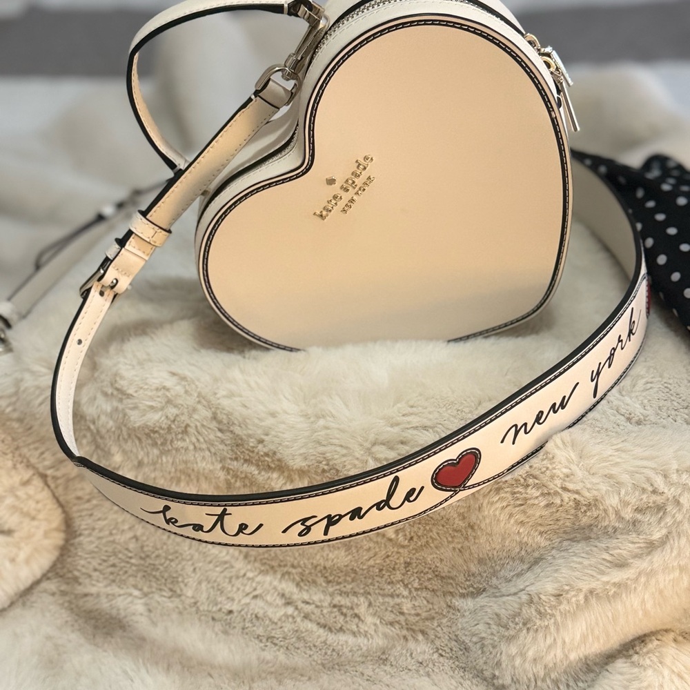 Kate Spade Heart-Shaped Cream Crossbody Bag